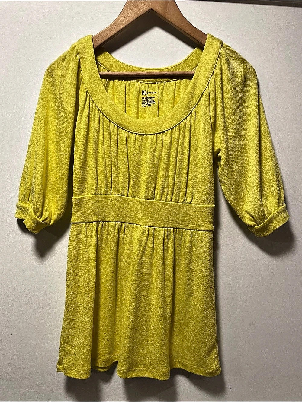 Y2K INC International Concepts bright Yellow babydoll shirt